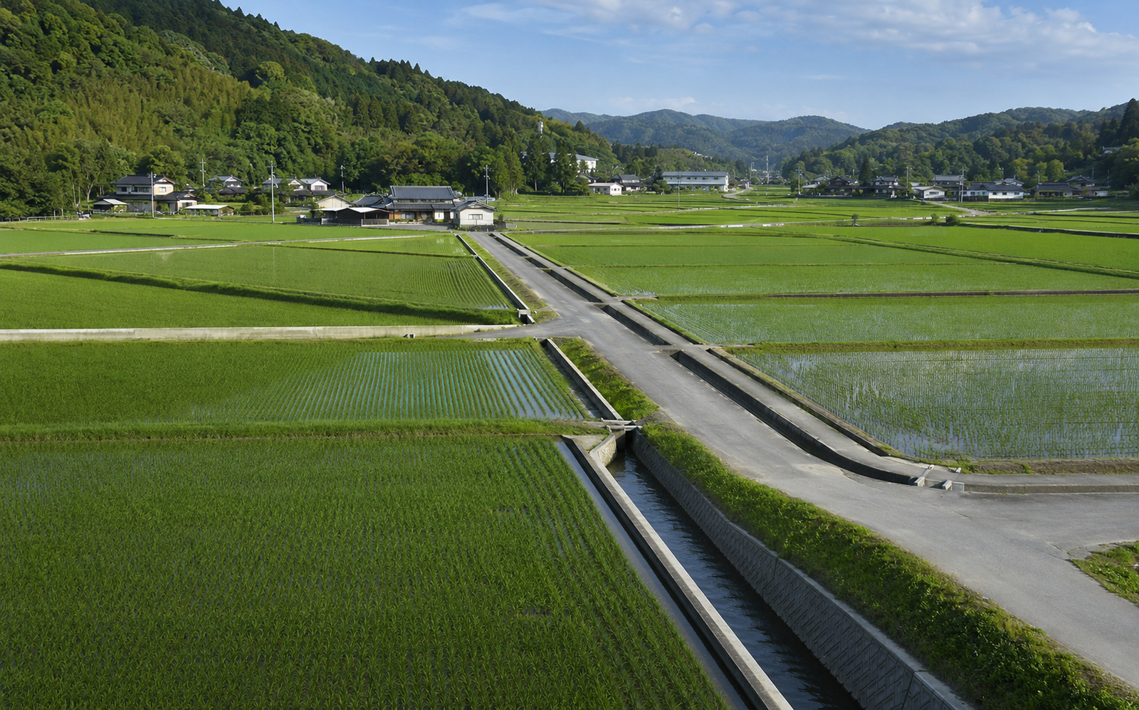 圃場整備された田園風景